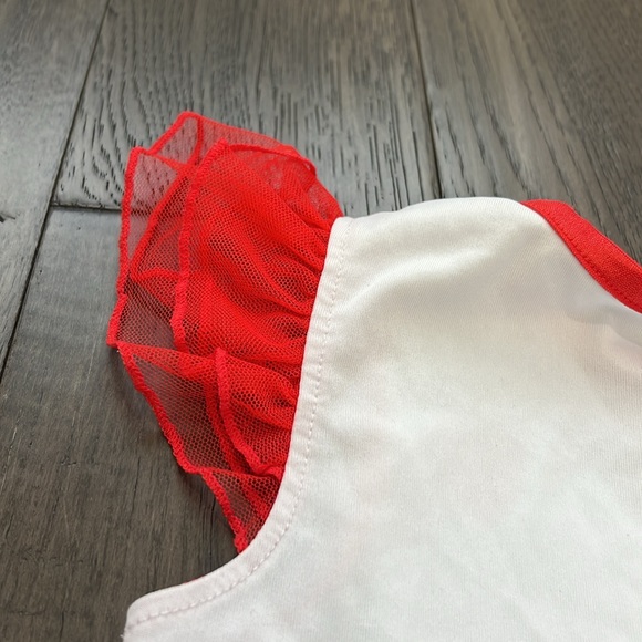 Toddler girl Mickey and Minnie short sleeve pajama set with ruffled cap sleeves - Picture 10 of 11